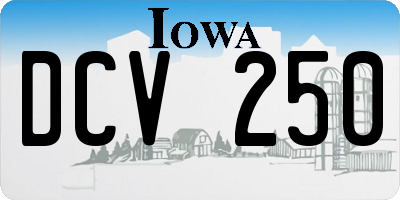 IA license plate DCV250