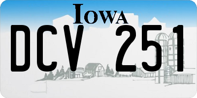 IA license plate DCV251