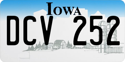 IA license plate DCV252