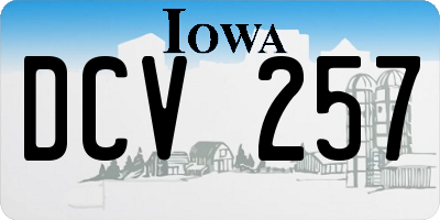 IA license plate DCV257