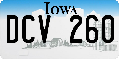 IA license plate DCV260