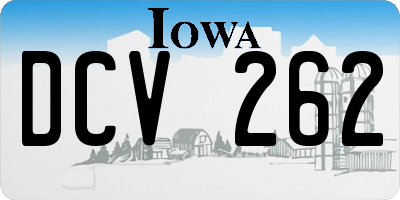 IA license plate DCV262