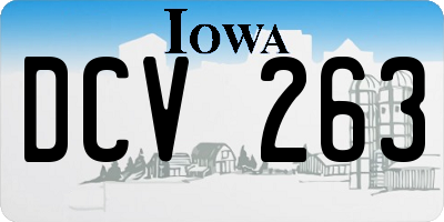 IA license plate DCV263