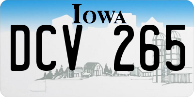 IA license plate DCV265