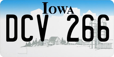 IA license plate DCV266