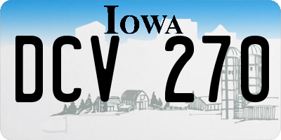 IA license plate DCV270