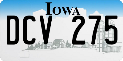 IA license plate DCV275
