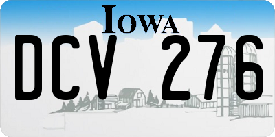 IA license plate DCV276