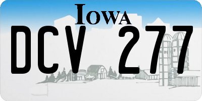 IA license plate DCV277