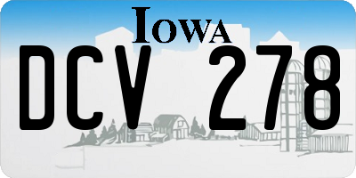 IA license plate DCV278