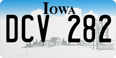IA license plate DCV282