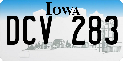 IA license plate DCV283