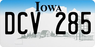 IA license plate DCV285