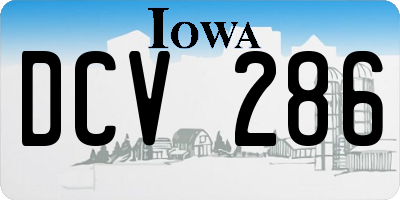 IA license plate DCV286