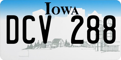 IA license plate DCV288