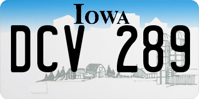 IA license plate DCV289