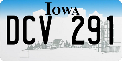 IA license plate DCV291