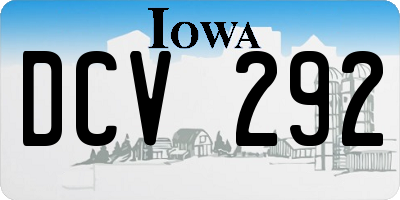IA license plate DCV292