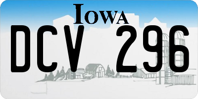 IA license plate DCV296
