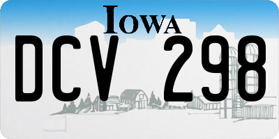 IA license plate DCV298