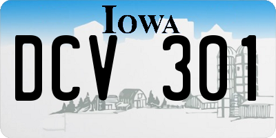 IA license plate DCV301