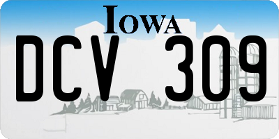 IA license plate DCV309
