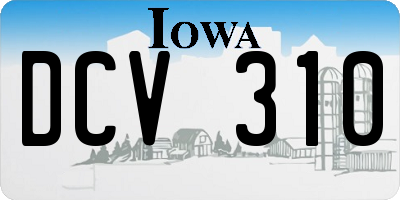 IA license plate DCV310