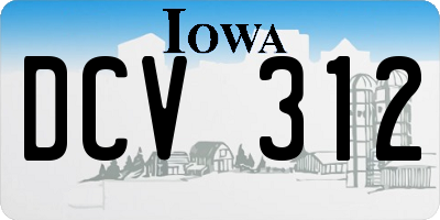 IA license plate DCV312