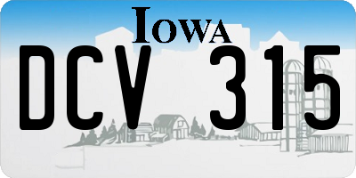 IA license plate DCV315