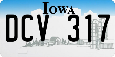 IA license plate DCV317