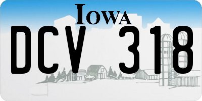 IA license plate DCV318