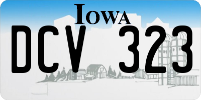 IA license plate DCV323