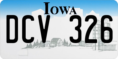 IA license plate DCV326