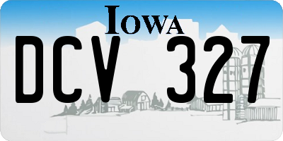 IA license plate DCV327
