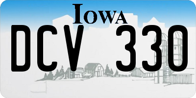 IA license plate DCV330