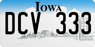 IA license plate DCV333