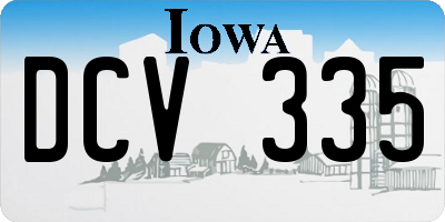 IA license plate DCV335