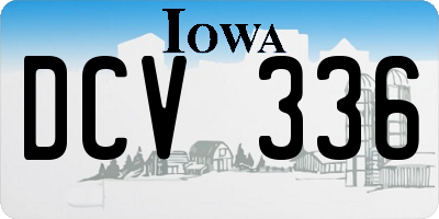 IA license plate DCV336