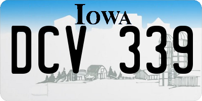 IA license plate DCV339