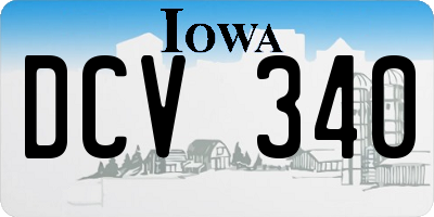 IA license plate DCV340