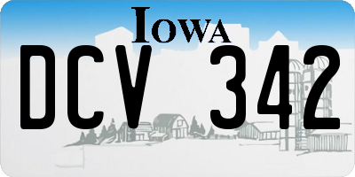IA license plate DCV342