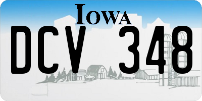 IA license plate DCV348