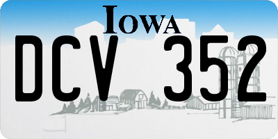 IA license plate DCV352