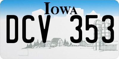 IA license plate DCV353