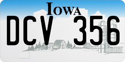 IA license plate DCV356