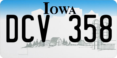 IA license plate DCV358