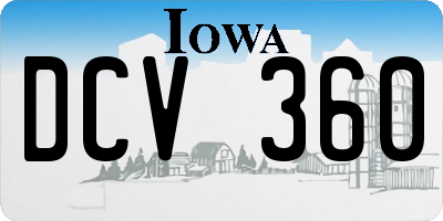 IA license plate DCV360