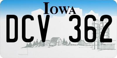 IA license plate DCV362