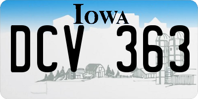 IA license plate DCV363