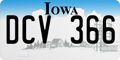 IA license plate DCV366